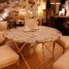 Table pliante en tôle peinte motifs bleus/blanc ca.1900 – Image 4