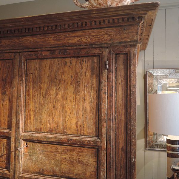 LARGE ITALIAN PAINTED CABINET WITH FAUX-BOIS PATINA CA.1800
