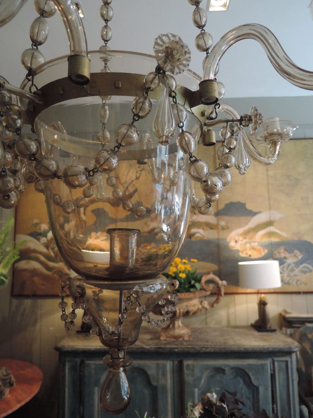 ELEGANT MURANO AMBER GLASS SUSPENSION CA.1880 - Image 2