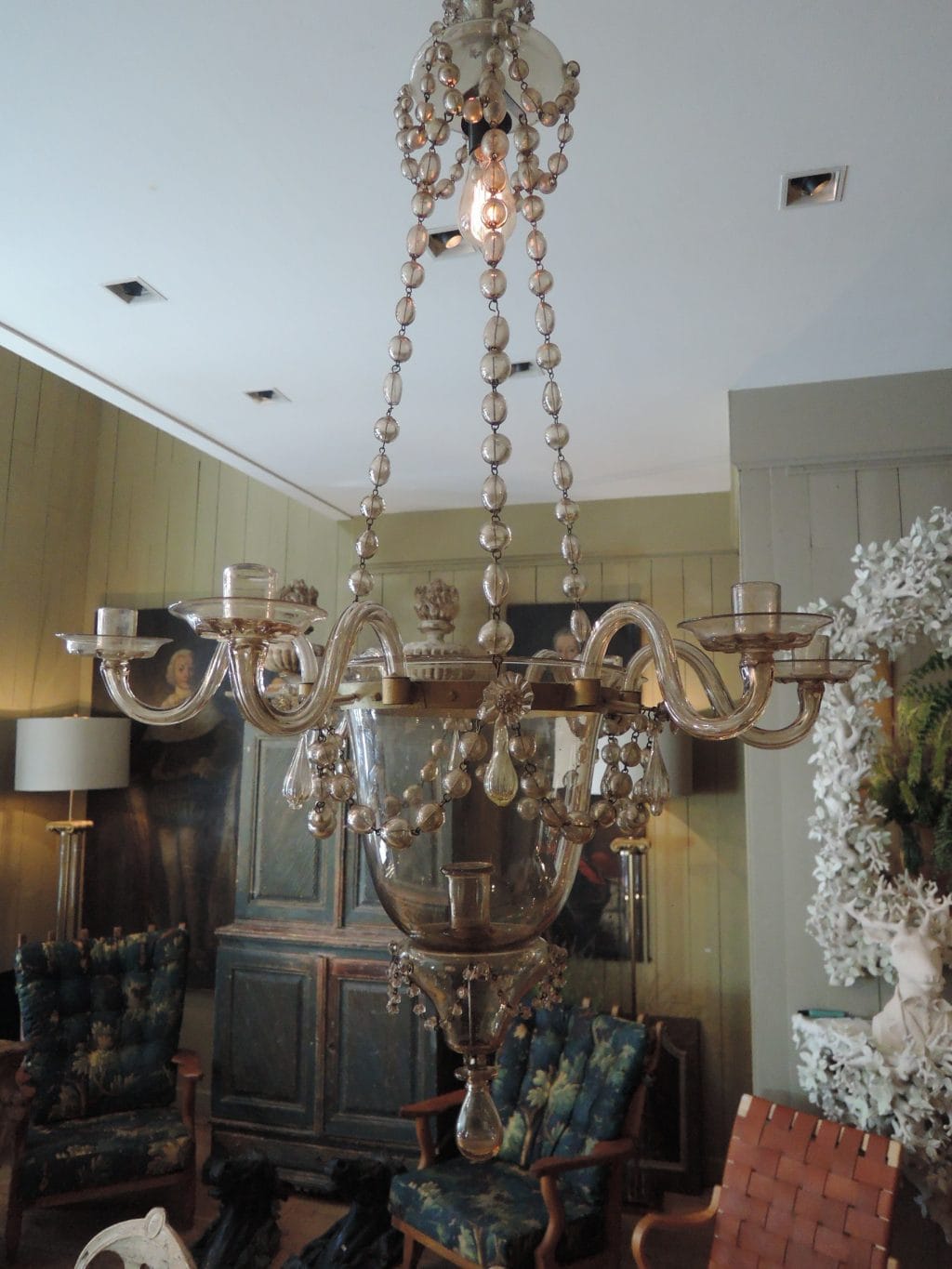 ELEGANT MURANO AMBER GLASS SUSPENSION CA.1880 - Image 4