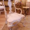 FAUTEUIL BAROQUE SUEDOIS PATINE BLANCHE CA,1800