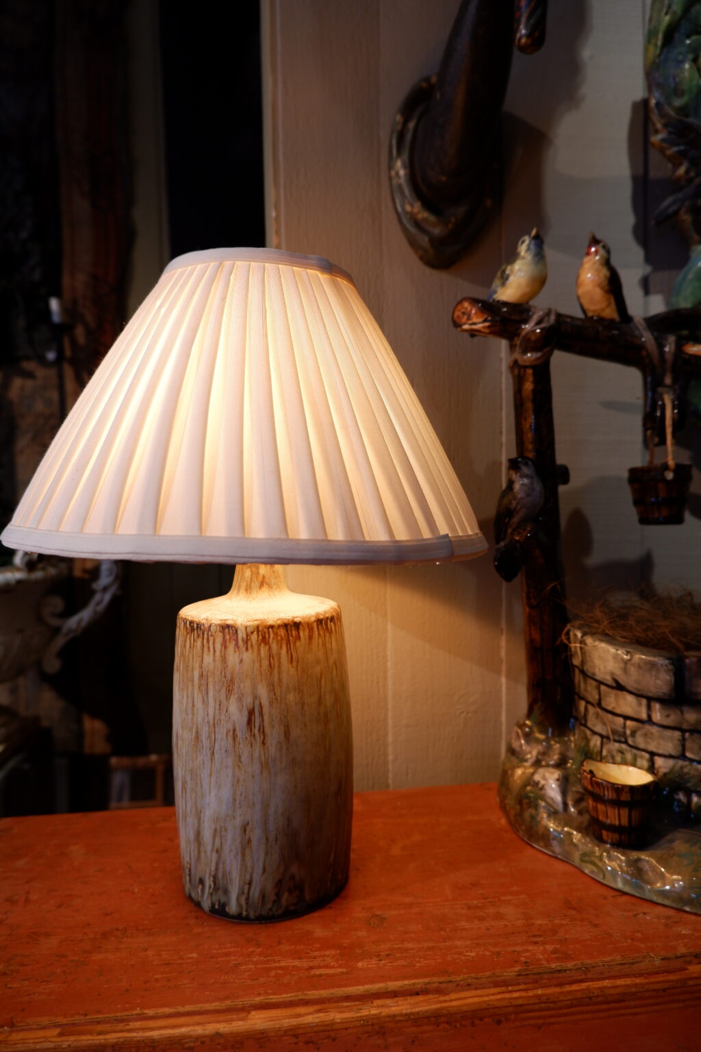 Petite lampe de table en céramique vert celadon "RUBUS" par GUNNAR NYLUND -Suède ca.1960