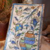 Grand carreau "iznik" décor de jarre & fleurs -XIXe