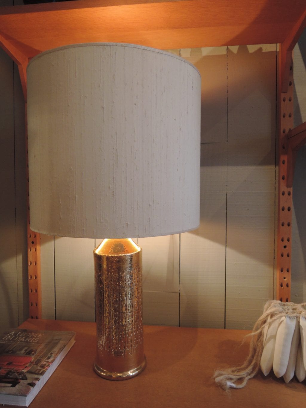 Paire de lampes en céramique incisée + or par BITOSSI pour BERGBOMS Ca.1960 – Image 4