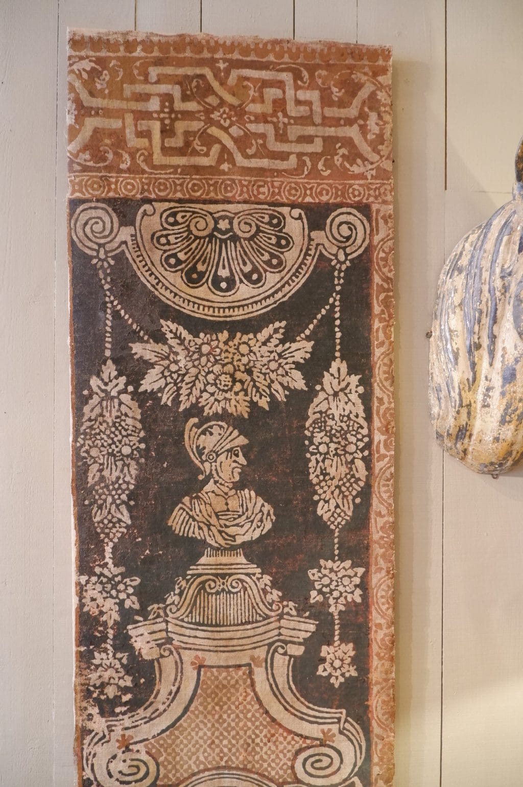SWEDISH PAINTED TOILE FRAGMENT PERIOD NEOCLASSIQUE XIXe - Image 2