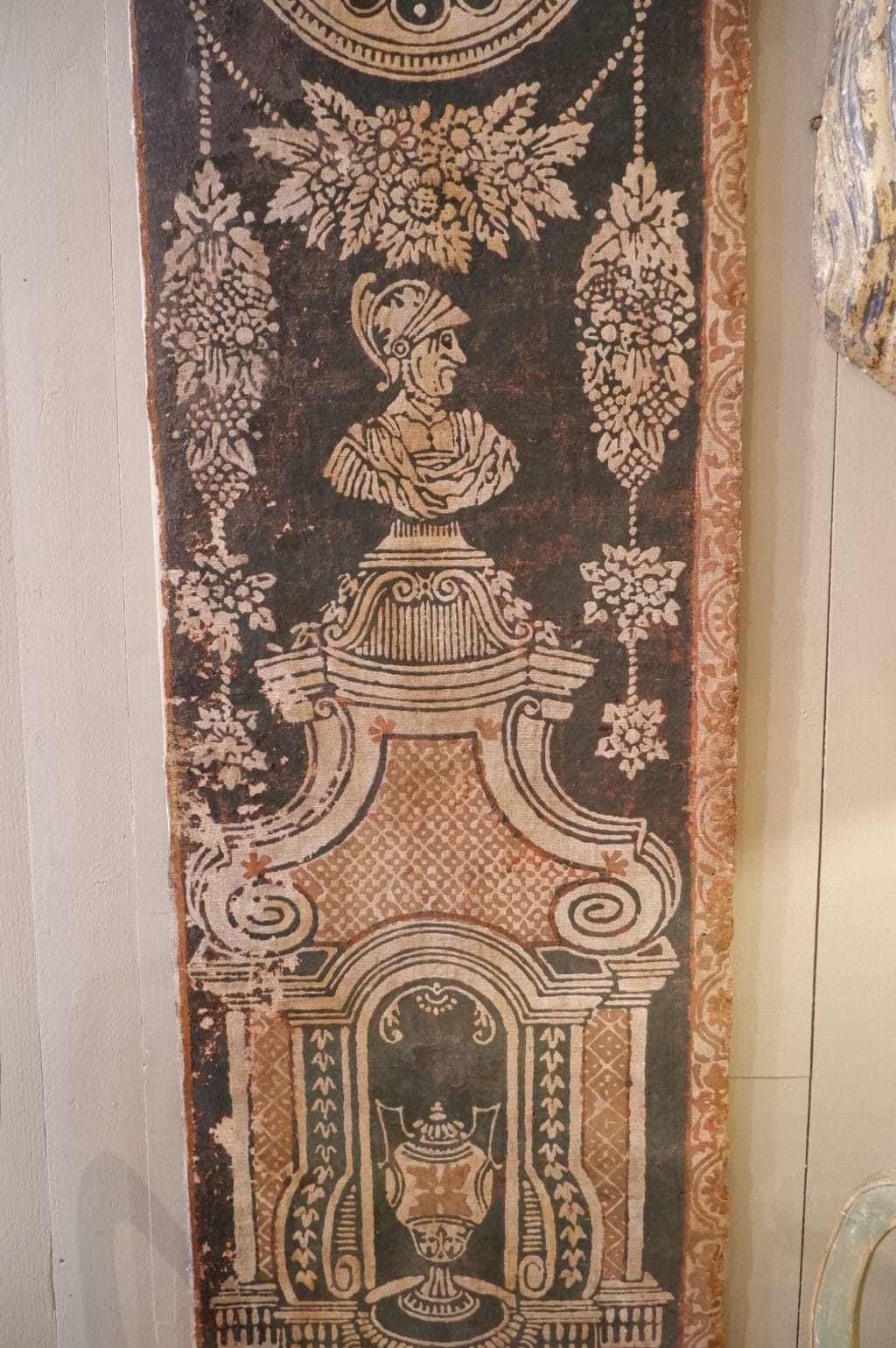 SWEDISH PAINTED TOILE FRAGMENT PERIOD NEOCLASSIQUE XIXe - Image 4