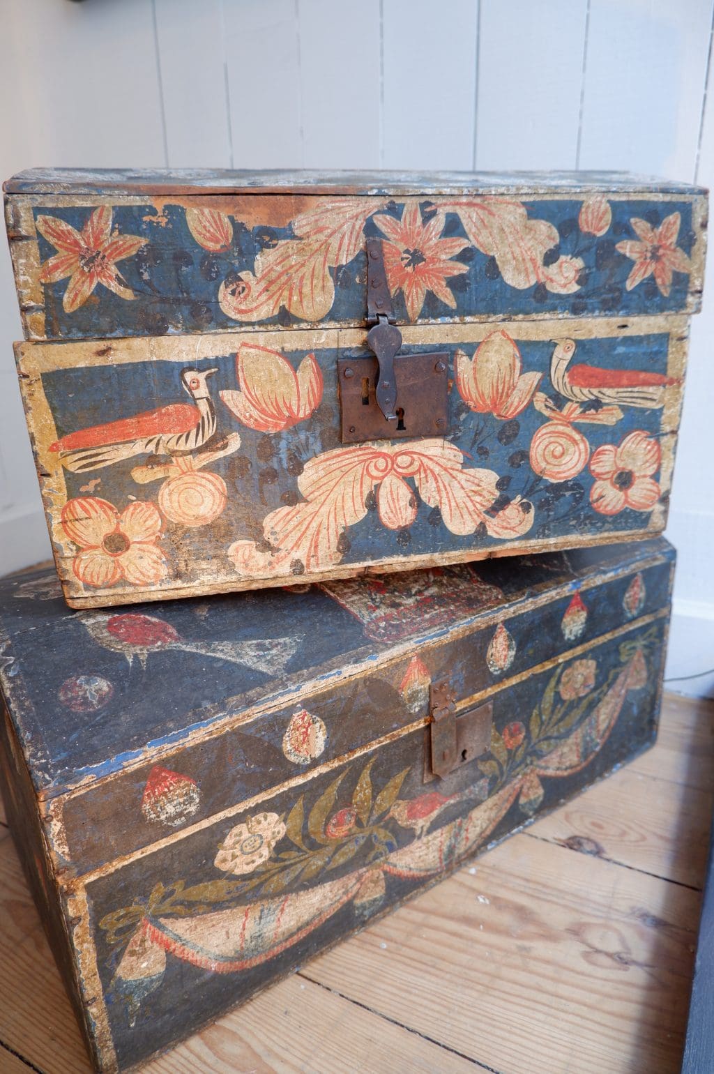 Norman painted wood wedding chests ca.1800 - Picture 3