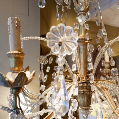 Lustre génois en bois doré et verre ca.1890 – Image 4