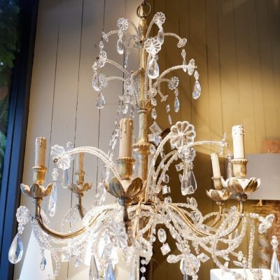 Lustre génois en bois doré et verre ca.1890
