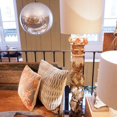 Lampadaire torsades  grappes de raisin en bois sculpté polychrome époque XVIIIE + AJ cylindres – Image 6