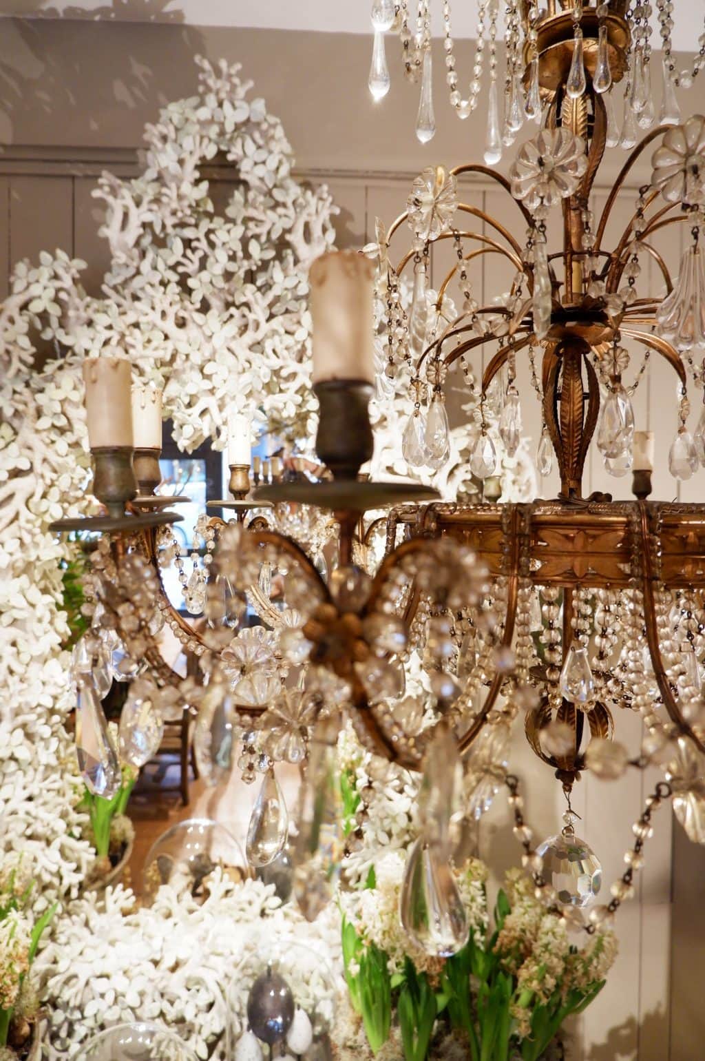 Large Italian chandelier in gilded metal and glass ca.1850 - Image 8