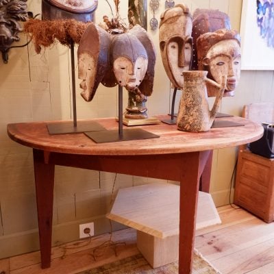 Swedish demi-lune console with ox-blood red patina ca.1800