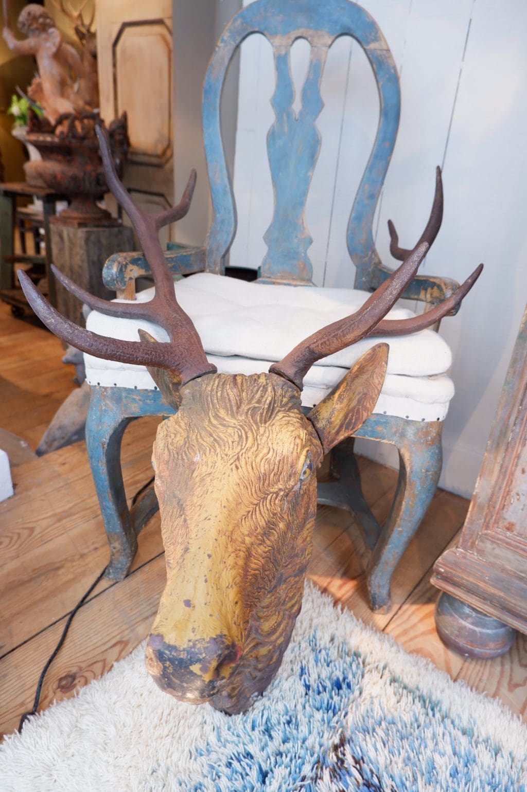 Large 19th century cast iron stag head - Image 8