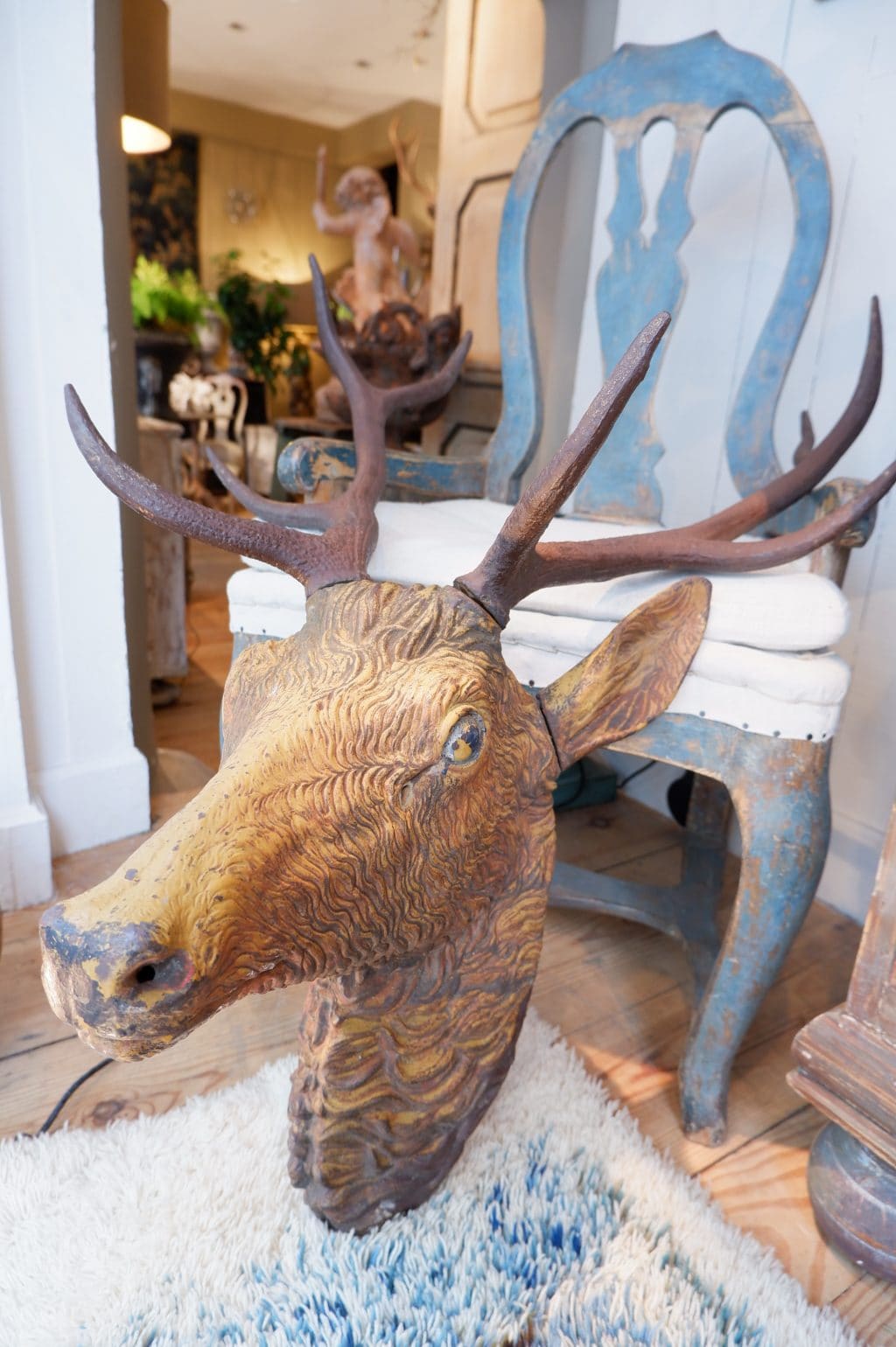 Large 19th century cast iron stag head - Image 6