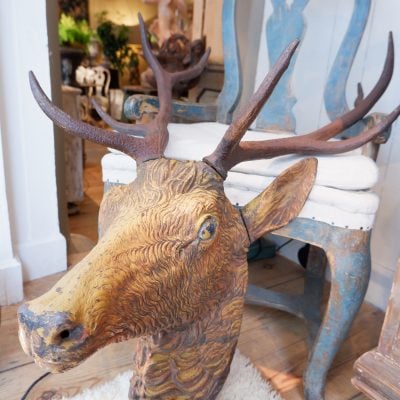 Grande tête de cerf en fonte de fer XIXe – Image 6
