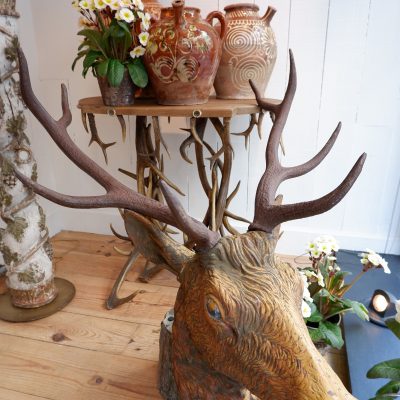 Grande tête de cerf en fonte de fer XIXe – Image 4