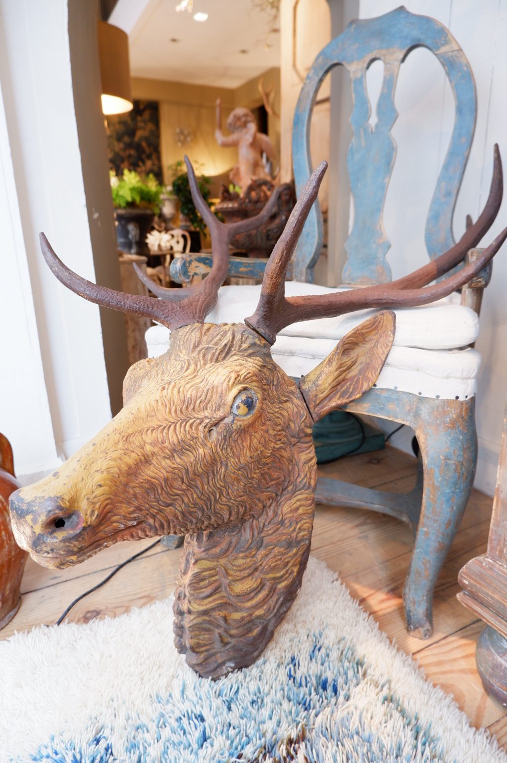 Large 19th century cast iron stag head - Image 2