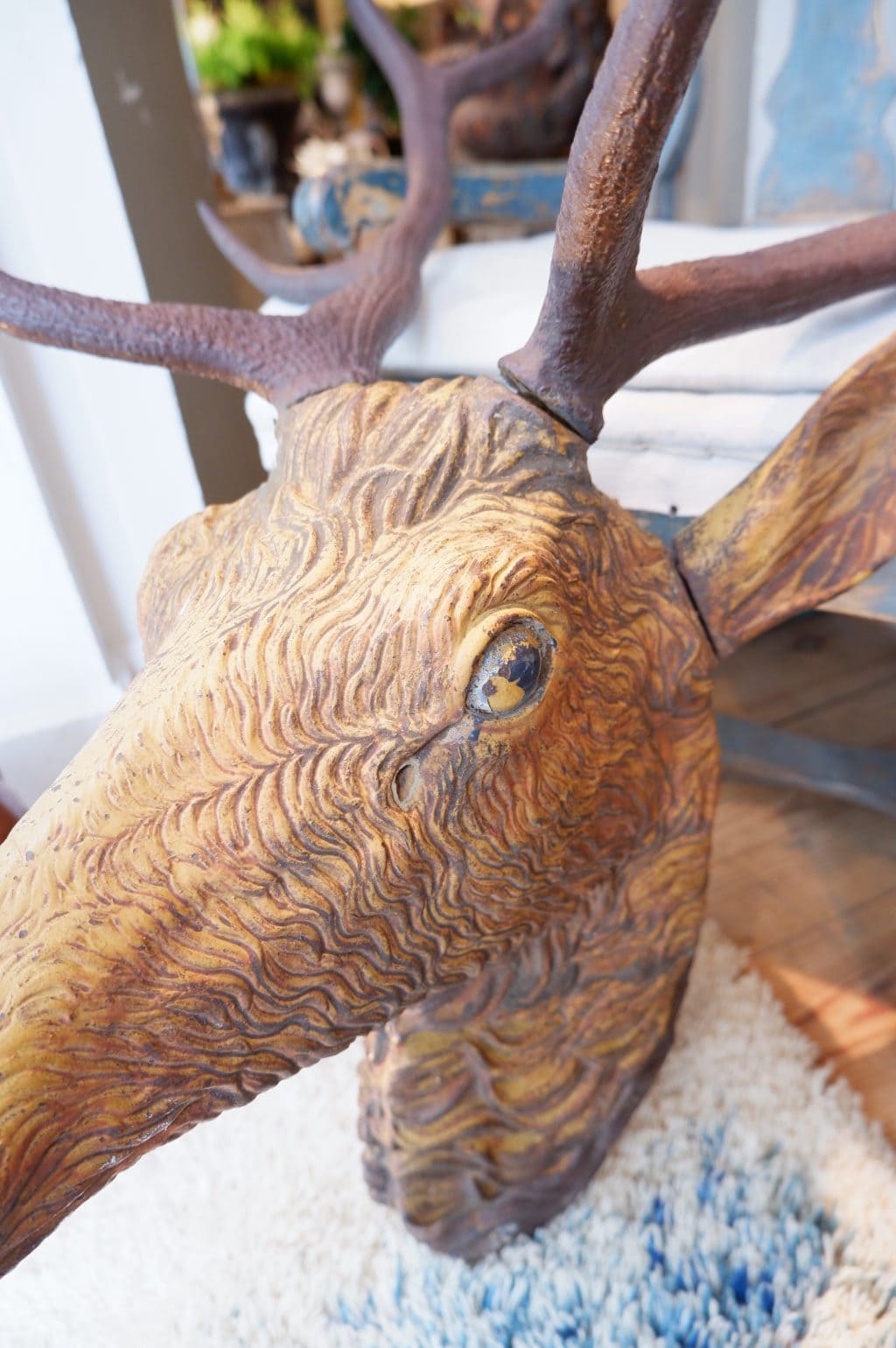 Large 19th century cast iron stag head - Image 7