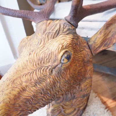 Grande tête de cerf en fonte de fer XIXe – Image 7