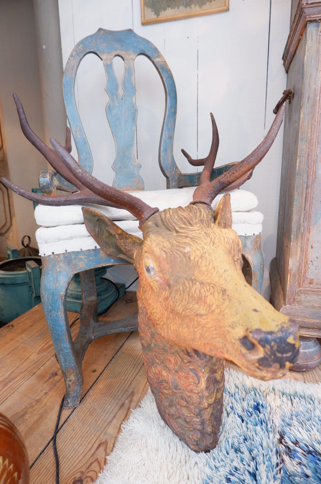 Large 19th century cast iron stag head - Image 5