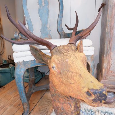 Grande tête de cerf en fonte de fer XIXe – Image 5