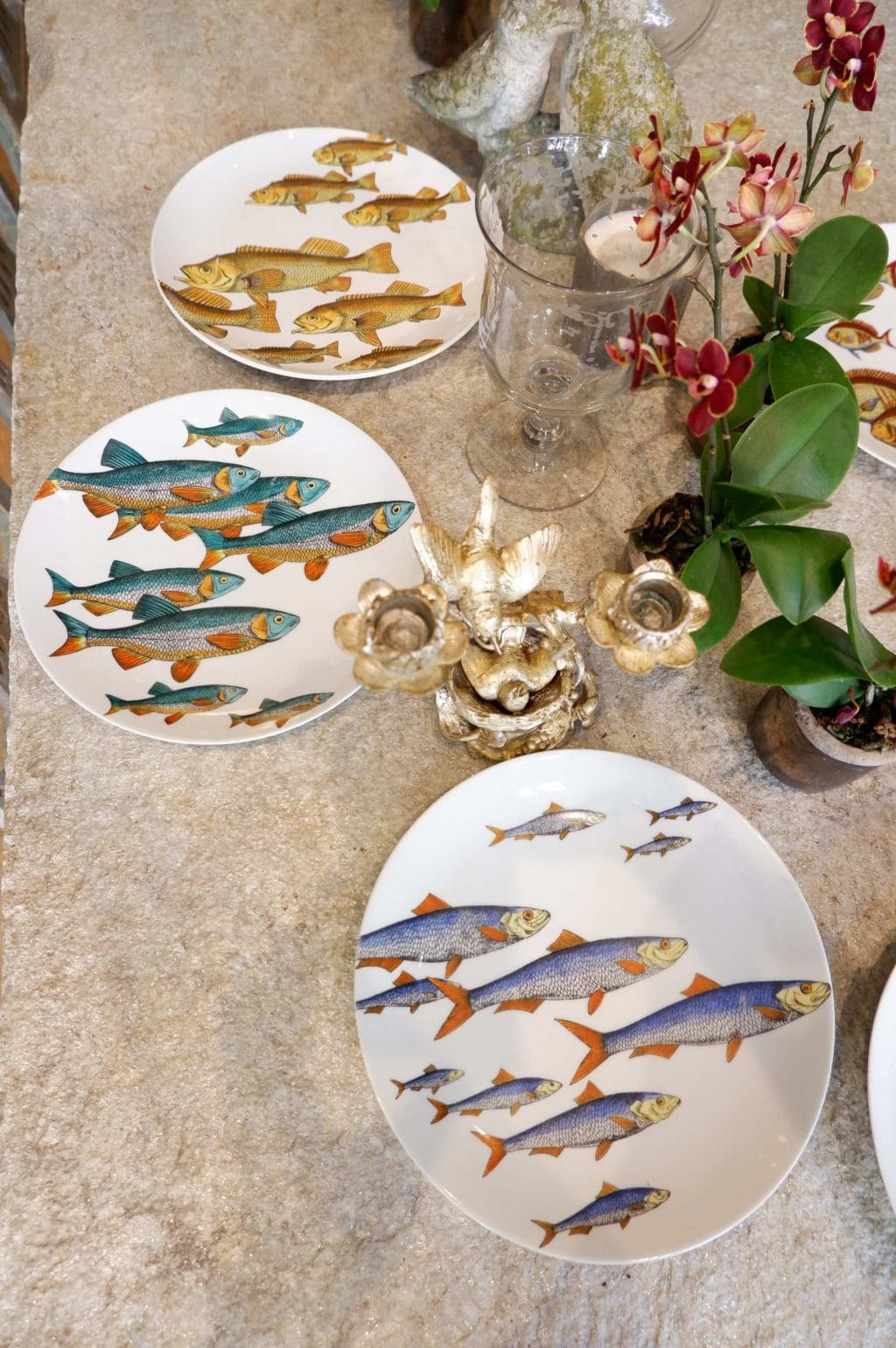 Série de 6 assiettes PESCI en porcelaine "PAR PIERO FORNASETTI" CA.1955 – Image 7