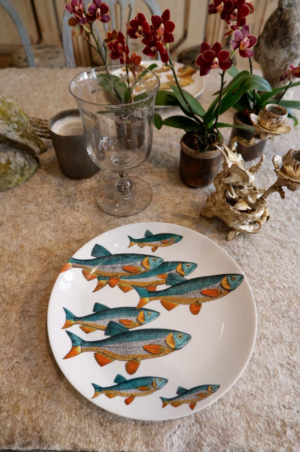 Série de 6 assiettes PESCI en porcelaine "PAR PIERO FORNASETTI" CA.1955 – Image 2