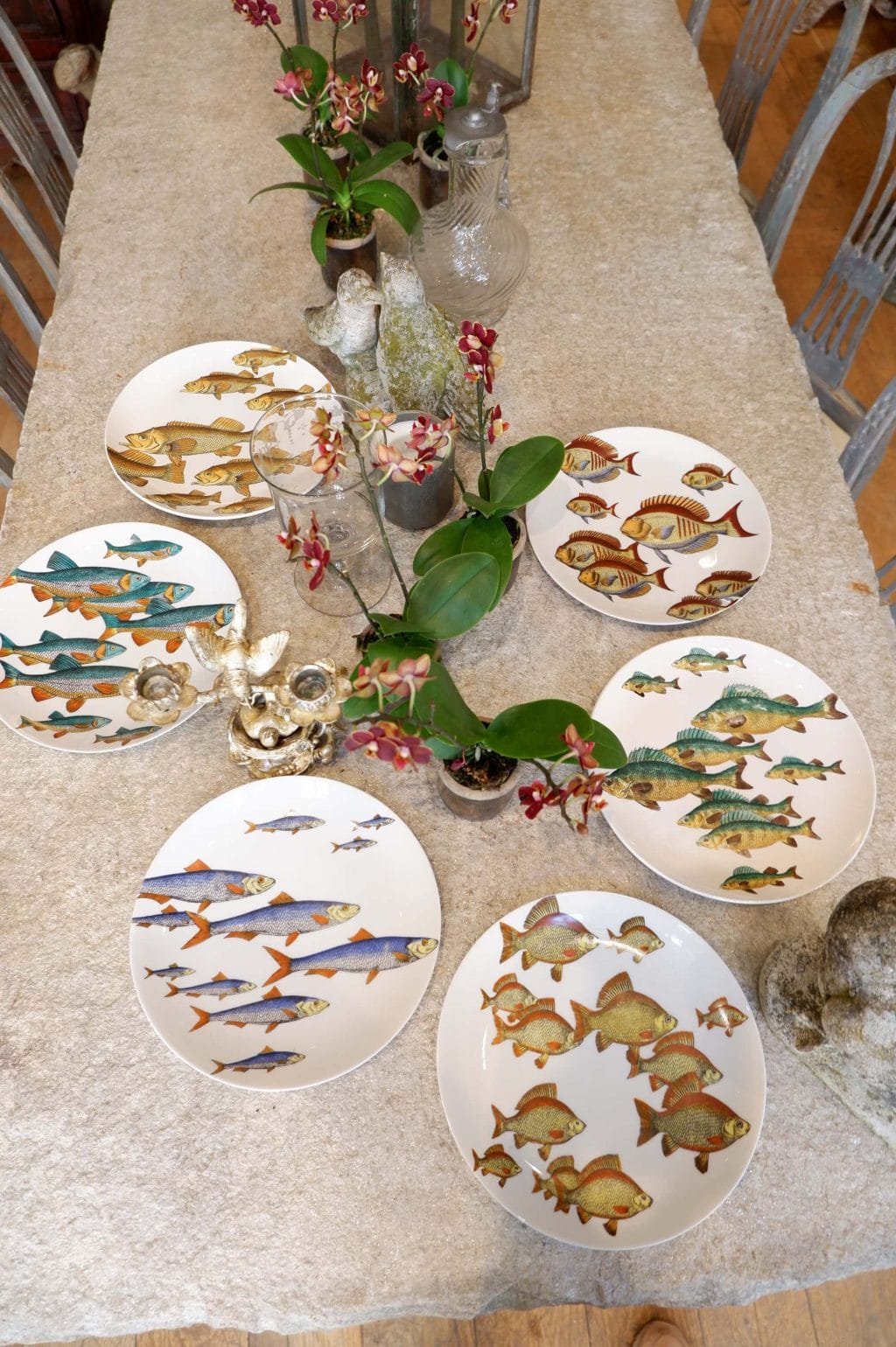 Série de 6 assiettes PESCI en porcelaine "PAR PIERO FORNASETTI" CA.1955 – Image 5
