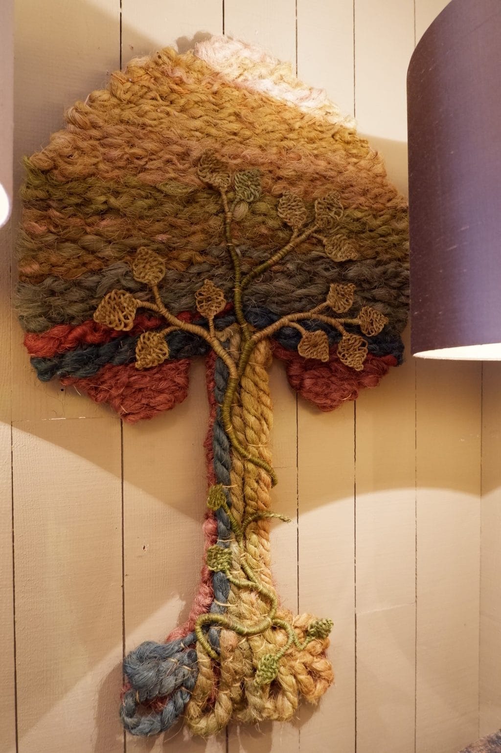 Scandinavian tapestry work &quot;tree of life&quot; ca.1960
