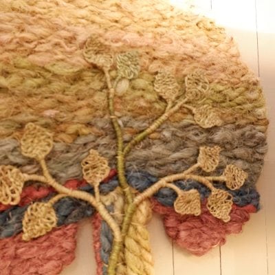 Travail de tapisserie scandinave "arbre de vie" ca.1960 – Image 2