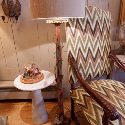 Pair of large polychrome candle spikes ca.1800
