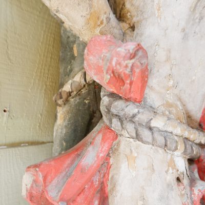 Grande sculpture de St Sébastien en bois polychrome  XVIIe – Image 7