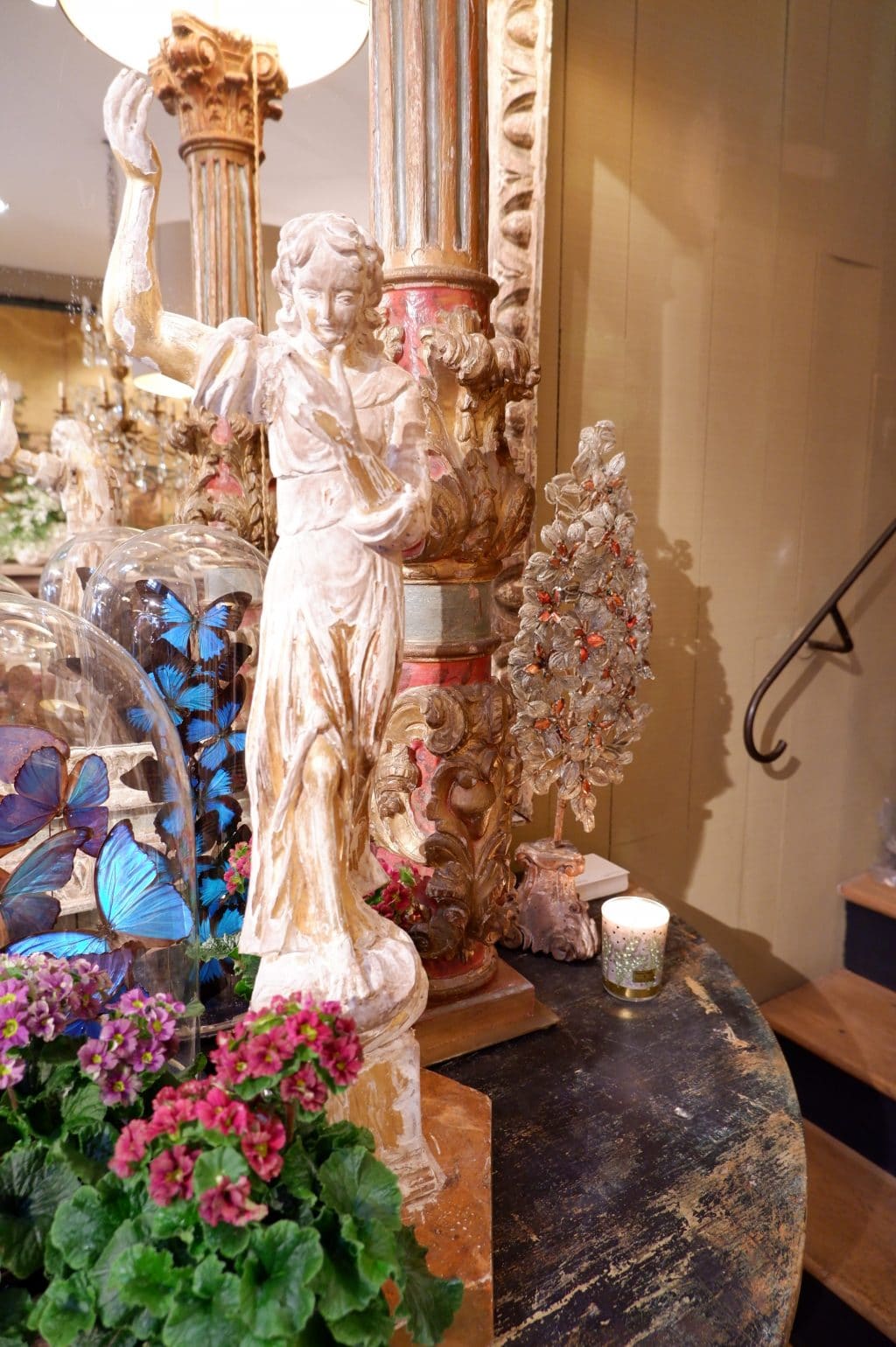Pair of &quot;angel&quot; lamps in carved wood &amp; gold leaf - 17th century Italy - Image 7