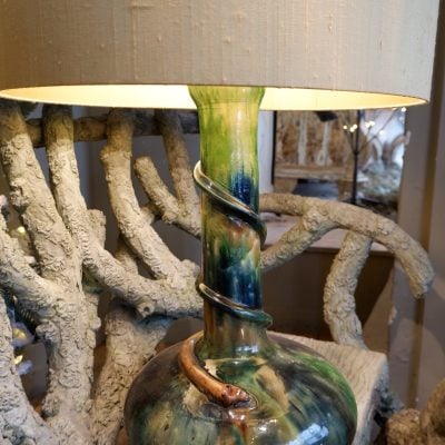 Grande lampe en céramique émaillée - serpent Aj en soie – Image 4