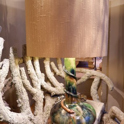 Grande lampe en céramique émaillée - serpent Aj en soie – Image 6