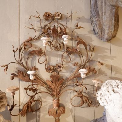 Suite de 3 appliques en fer volutes et feuilles d'acanthes - Italie Ca.1880 – Image 5