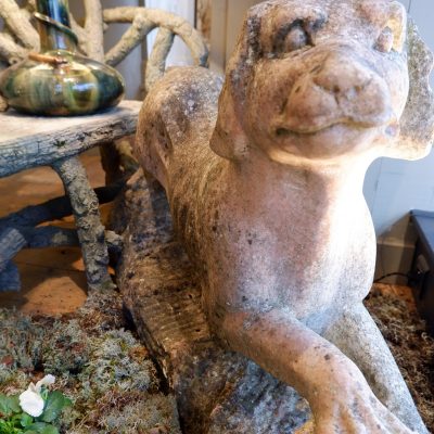 Chien en granit rose sculpté - Angleterre fin XIXe – Image 6