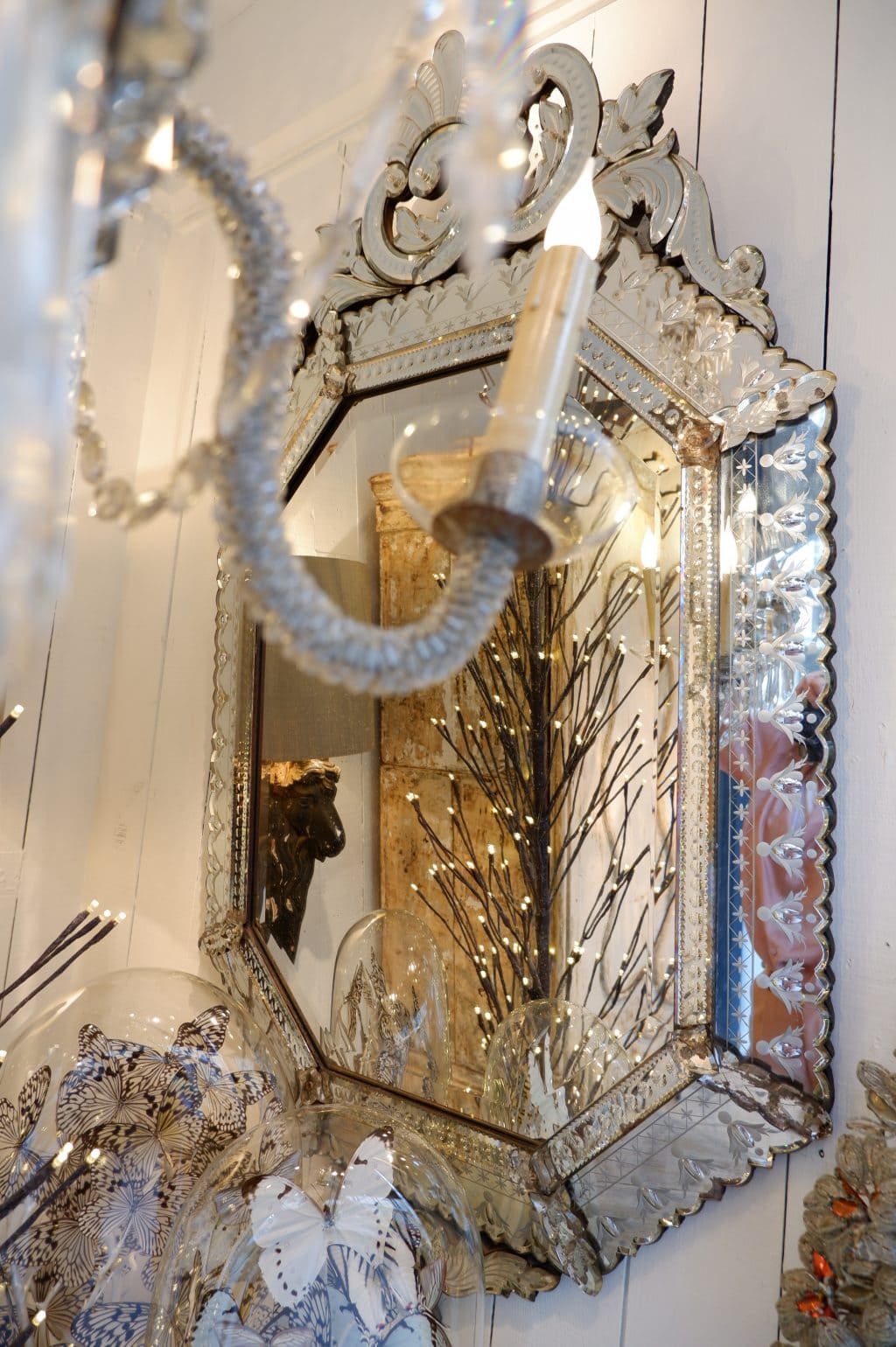 Grand miroir de murano en verre fin XIXe ca.1890 – Image 4
