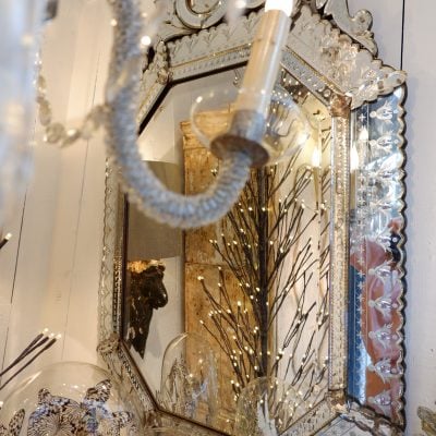 Grand miroir de murano en verre fin XIXe ca.1890 – Image 4