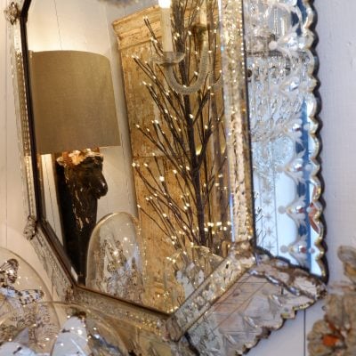 Grand miroir de murano en verre fin XIXe ca.1890 – Image 5