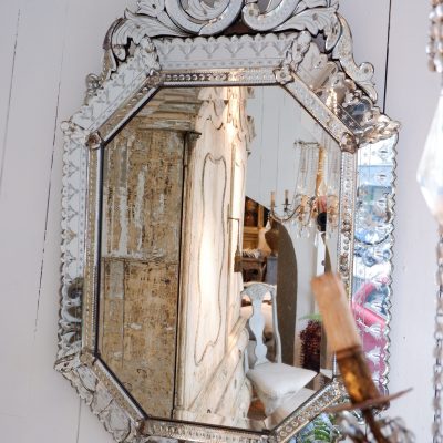 Grand miroir de murano en verre fin XIXe ca.1890