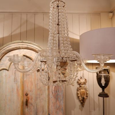 Chandelier en verre de Murano transparent fin XIXe – Image 7