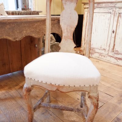 Chaise baroque suédoise patine vert celadon ca.1800 – Image 6