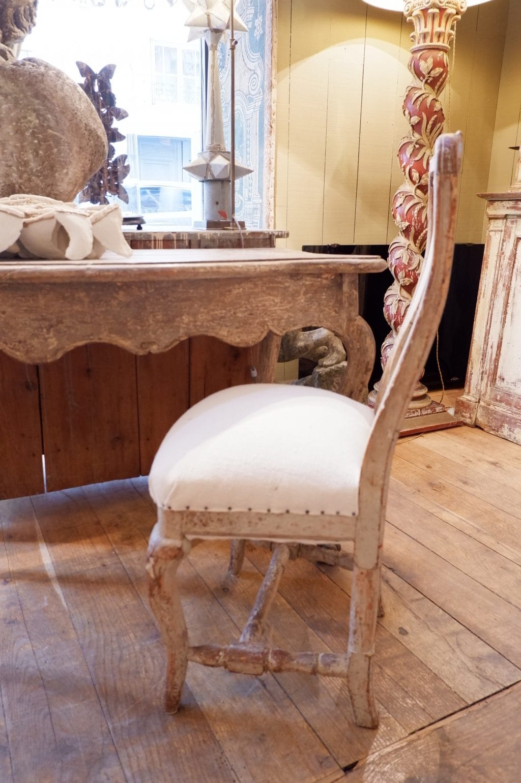 Chaise baroque suédoise patine vert celadon ca.1800 – Image 5