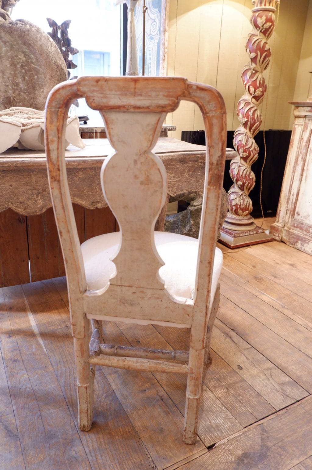 Chaise baroque suédoise patine vert celadon ca.1800 – Image 2