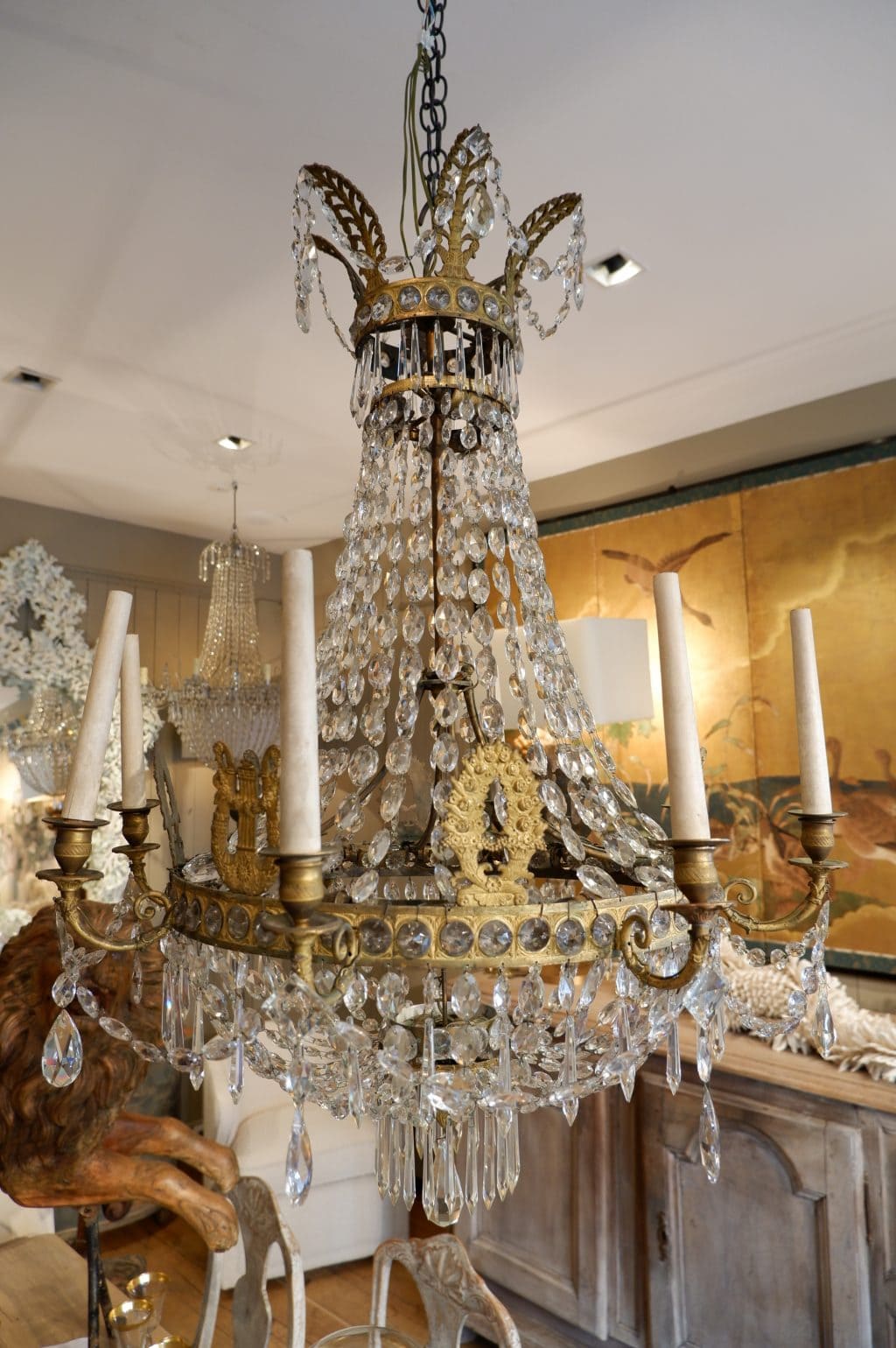 Lustre période Empire en bronze doré et cristal XIXe – Image 5
