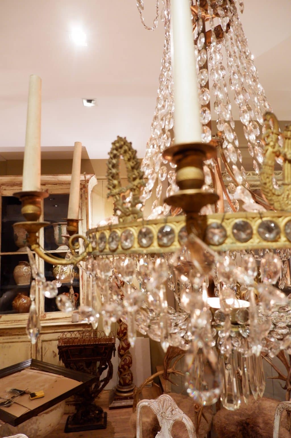 Lustre période Empire en bronze doré et cristal XIXe – Image 2