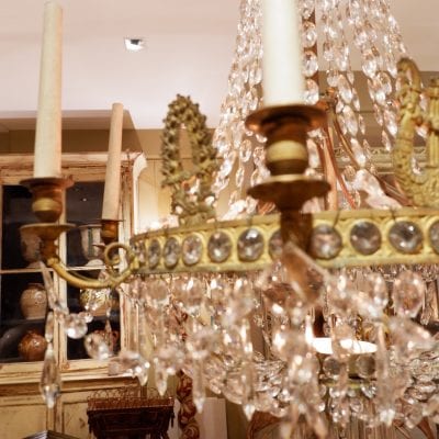 Lustre période Empire en bronze doré et cristal XIXe – Image 2