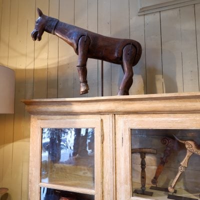 Cheval marionnette en bois sur socle métal - art populaire fin XIXe – Image 2
