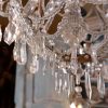 Lustre en métal doré recouvert de perles transparentes Venise fin XIXe – Image 3